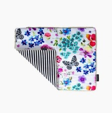 Tischset Platzdeckchen bunte Blumen Platzset Goldrand Baumwolle 35 x 45cm