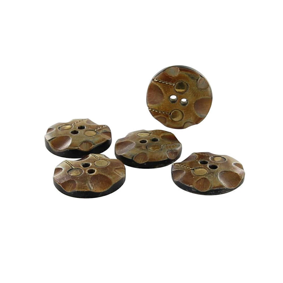 5 Pieces Real Horn Buttons Set, Blazers Suits Coats Natural Horn Blazer Buttons - Image 2 of 4