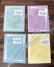 Stampin Up Thankful Grateful For You Blessed Card Kit 4 Colors Makes 4 cards