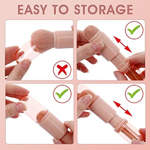 4 In 1 Travel Makeup Brushes Set Professional Foundation Blending Powder Brush - Picture 4 of 7