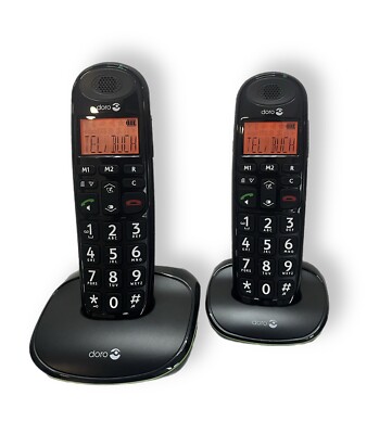 Doro PhoneEasy 100w Duo DECT Schnurlostelefon 2 Mobilteile 2 Handteile Handgerät