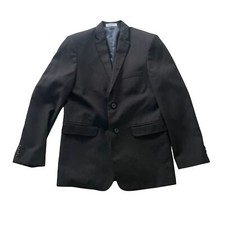Izod Wool Single-Breasted Blazer Jacket Boys Size 16 Black Business Career