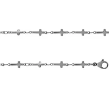 7" to 30" Stainless Steel 5mm Cross Link Chain Anklet, Bracelet or Necklace