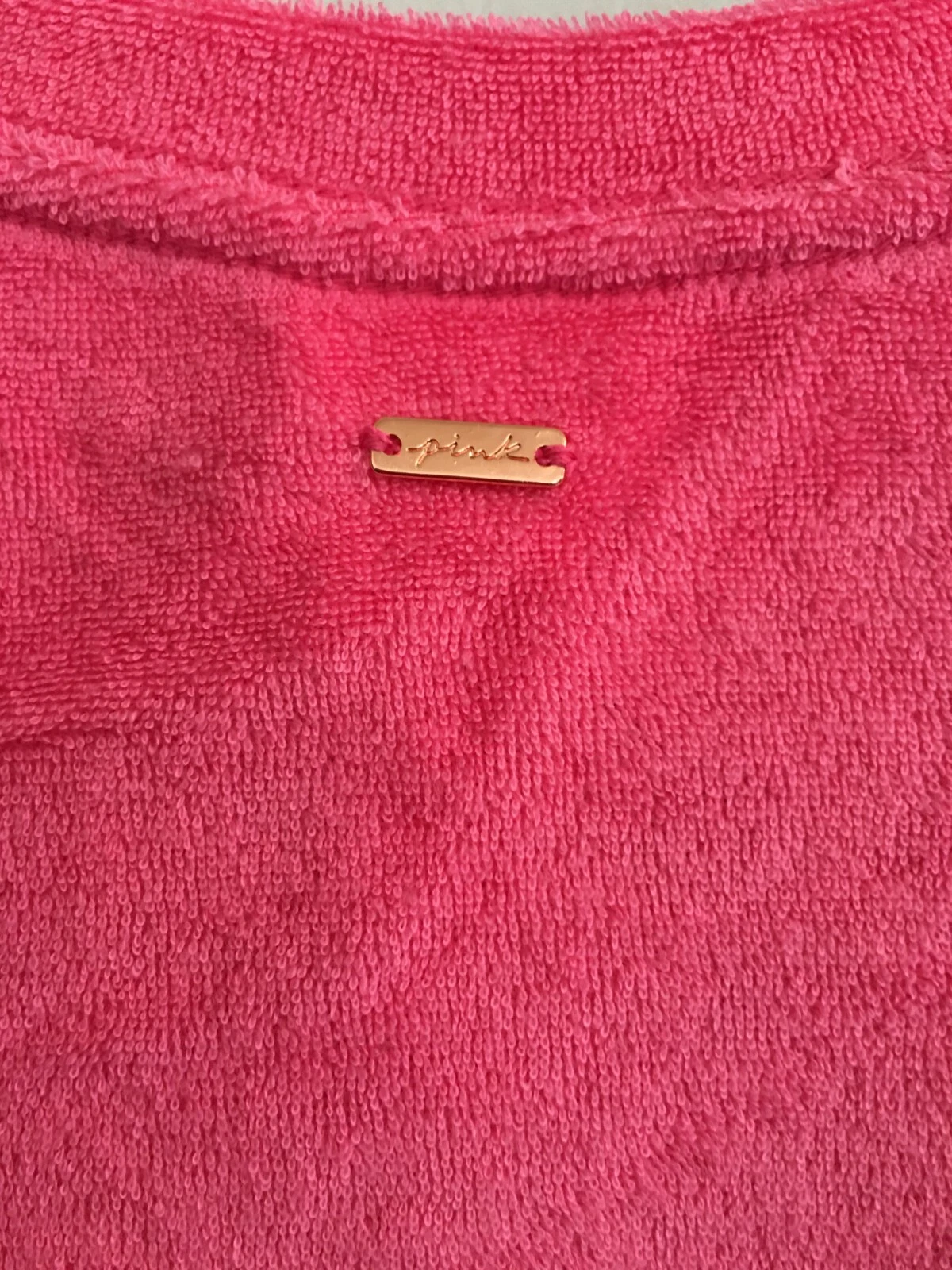 UNDERCOVER Victoria's Secret ROSA Capri Rosa Spiaggia Terry Increspato Abito Laterale Copricostume M NUOVO