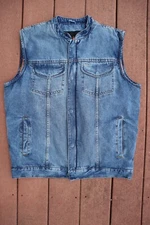 Blue Denim DANIEL SMART Zip Front Conceal Carry Vest Man's Medium