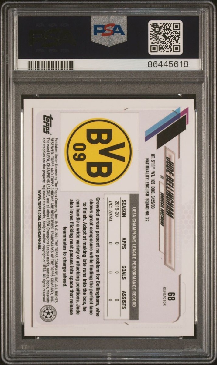 2020 Topps Chrome UCL 68 Jude Bellingham Refractor ベリンガム