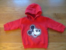 NEW BOY'S DISNEY RED MICKEY MOUSE HOODED JACKET SWEATSHIRT SIZE 4, 5, 7, 8