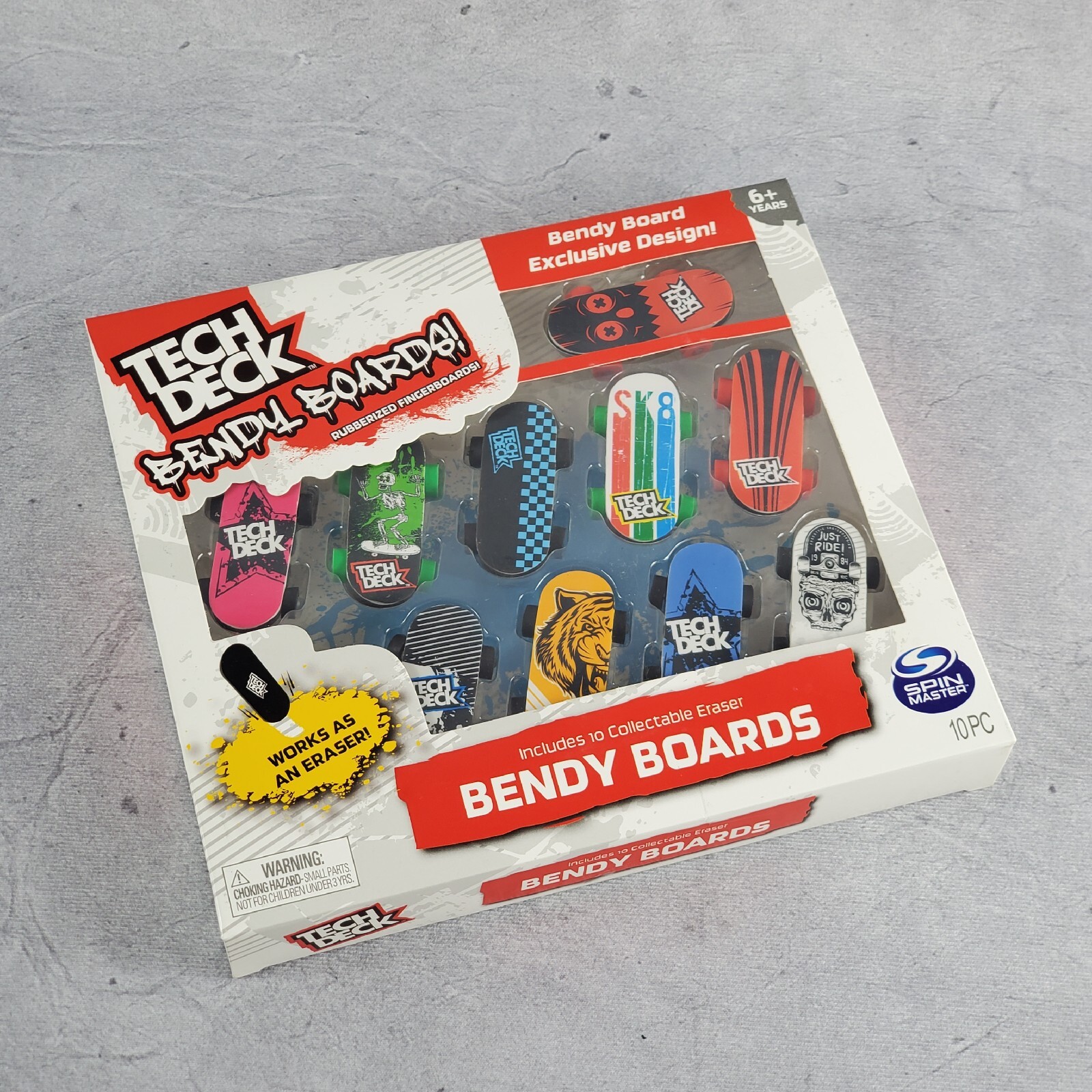 Tech Deck Bendy Boards 10 Pack Rubberized Fingerboards! Exclusive Design 2 3/8" 