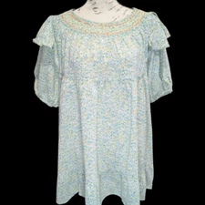 NWT Davi & Dani Green Floral Embroidered Mini Dress