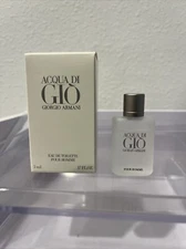 Travel GIORGIO ARMANI ACQUA DI GIO 0.17oz 5ml EAU DE TOILETTE SPLASH OLD STOCK
