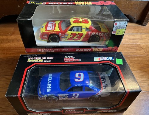 2 Vintage 1/24 Diecast Cars #9 Bill Elliott MELLING, Chad Little Bayer Fords