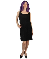 Black 20s Flapper Girl Sequin Fringed Costume Cocktail Party Fancy Dress HC-119