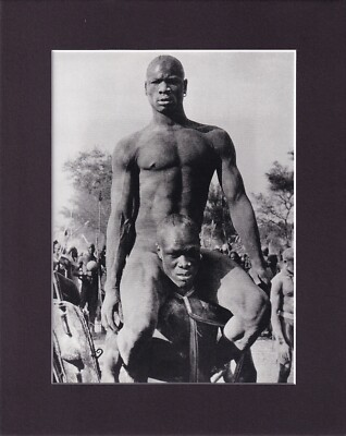 8X10'' Matted Print Photo Picture: George Rodger, 1949 Korongo Nuba Wrestlers