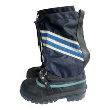 Vintage Montgomery Ward Blue White Snow Boot Steel Shank Size W7