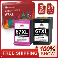 67XL Ink Cartridges Combo for HP Deskjet 2852e 2855e 4152 4155 2732 2700 2700e