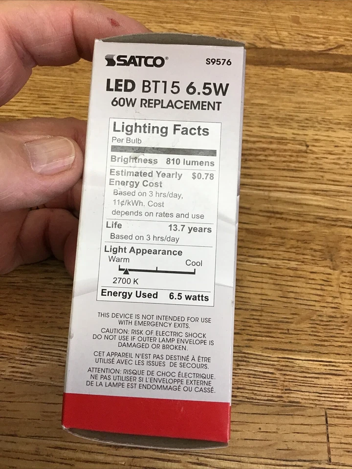 (box Of 6) Satco S9576, 6.5BT15/CL/LED/E26/27K/120V LED Light Bulbs - Image 2 of 2