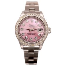 Rolex Donna Datejust 26mm Orologio IN Acciaio Ostrica Iced 1.50ct Diamante Rosa