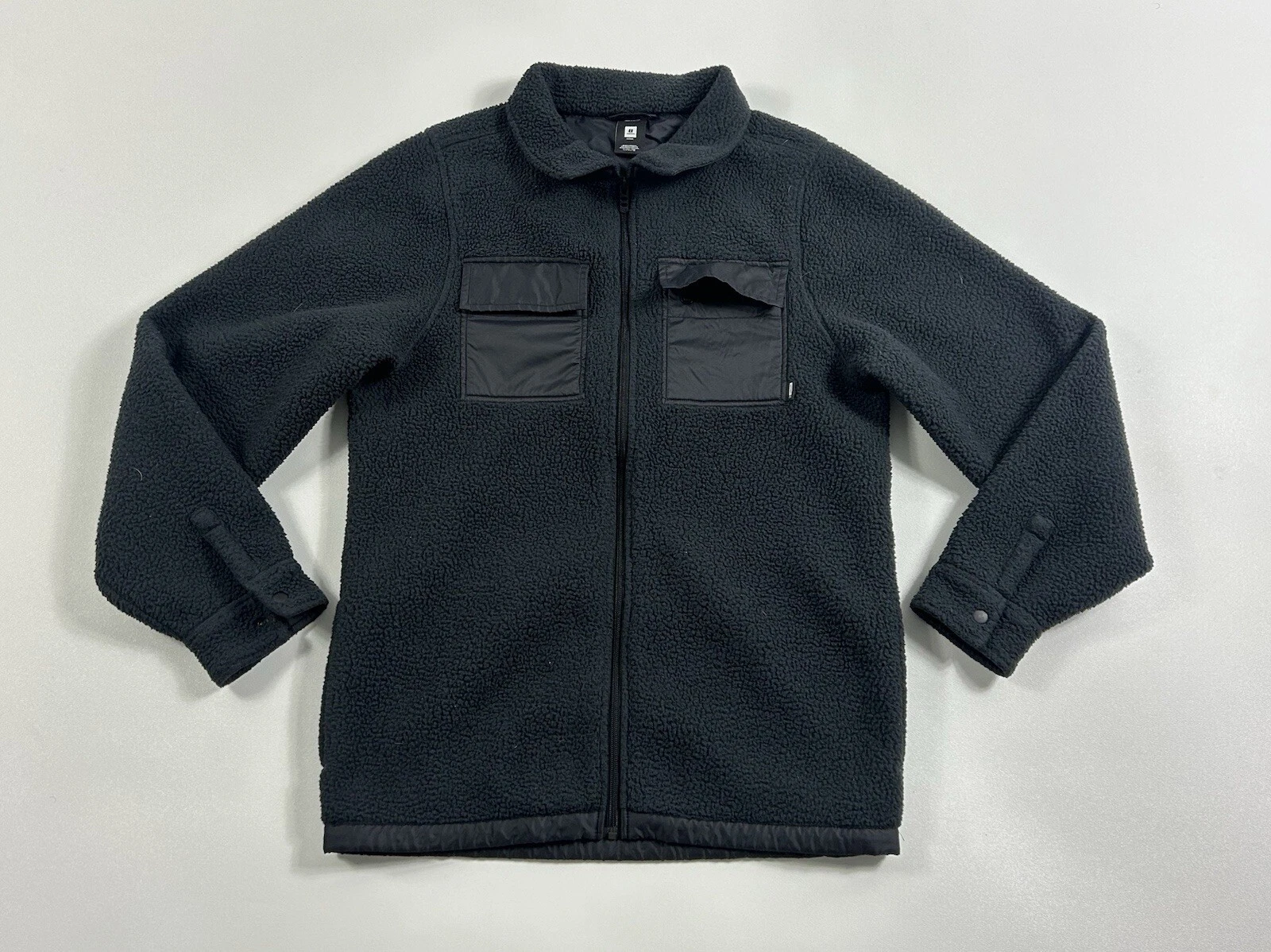 Armada Jacket Mens Size Medium Black Full Zip Pockets Fleece