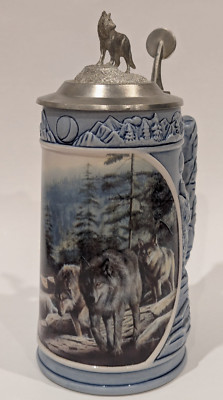 Longton Crown Scouting The Bluffs WOLF Stein, Cry of Wolfpack 1st Issue A1899