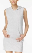 Love, Fire Hooded Sweater Dress Sleeveless Grey S $39