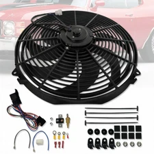 16" Reversible Electric Cooling Fan 3000 CFM 12V 120W w/ Thermostat Relay Kit