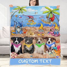 American Staffordshire Dog Blanket Personalized Throw Woven Fleece Sherpa NWT