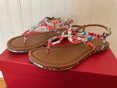 Kelly & Katie Peggie Sandals. Women's  Size 7M Watercolor/Floral Print.  NIB