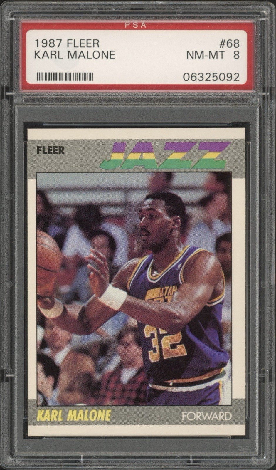 1987 Fleer Karl Malone #68 PSA 8 NM-MT HOF Utah Jazz