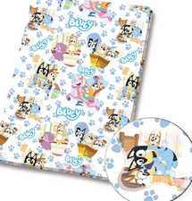 Bluey Bingo children character polyCotton Fabric Half Yard 18  x 55   12495