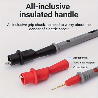 Durable Sturdy Non-Slip User-Friendly Compact 2-Piece Multimeter Alligator Clips