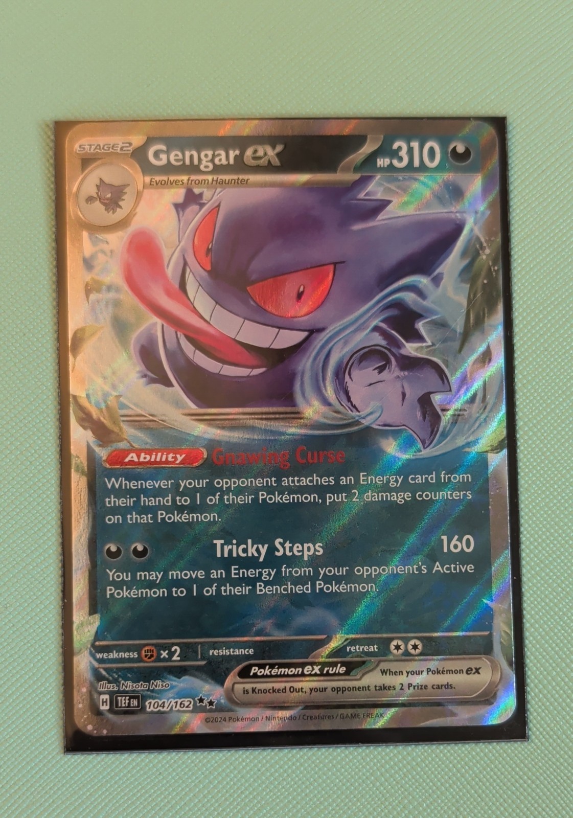 Pokemon Gengar ex 104/162 Double Rare Temporal Forces Nisota Niso Holo NM 