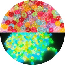 1900 Pony Bead Bulk 6x9mm Multi-Colored Plastic Craft Beads Set, Bulk Hair B...