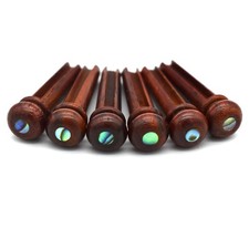 Cocobolo Guitar Bridge Pins Vintage Style Slotted Green Abalone Dot Inlaid
