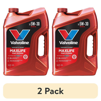 (2 pack) Valvoline MaxLife High Mileage 5W-30 Synthetic Blend Motor Oil 5 Quart