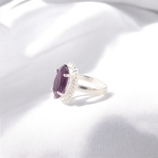 Amethyst Gemstone Sterling Silver Elegant New Band Daughter Ring Size All Sizes