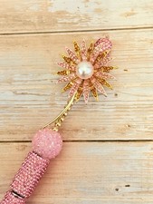 Beaded Pen Custom Gifts Basket Fillers Collect Rhinestone Sunflower Pink