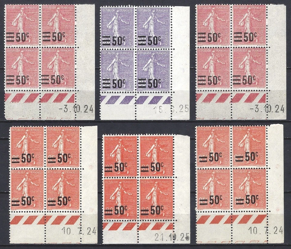 FRANCE - LOT DE SEMEUSES EN BLOCS DE 4 COIN DATÉ - NEUF** - Photo 1/1