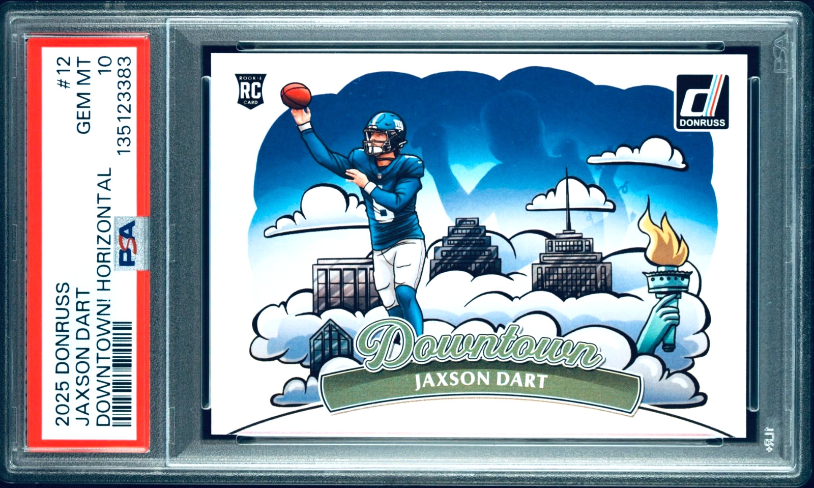 2025 Donruss JAXSON DART #12 Rookie DOWNTOWN! Horizontal SSP - PSA GEM MT 10 💎
