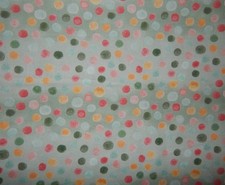 green multicolored polka dot cotton fabric BTY yellow pink tonal craft sew peach