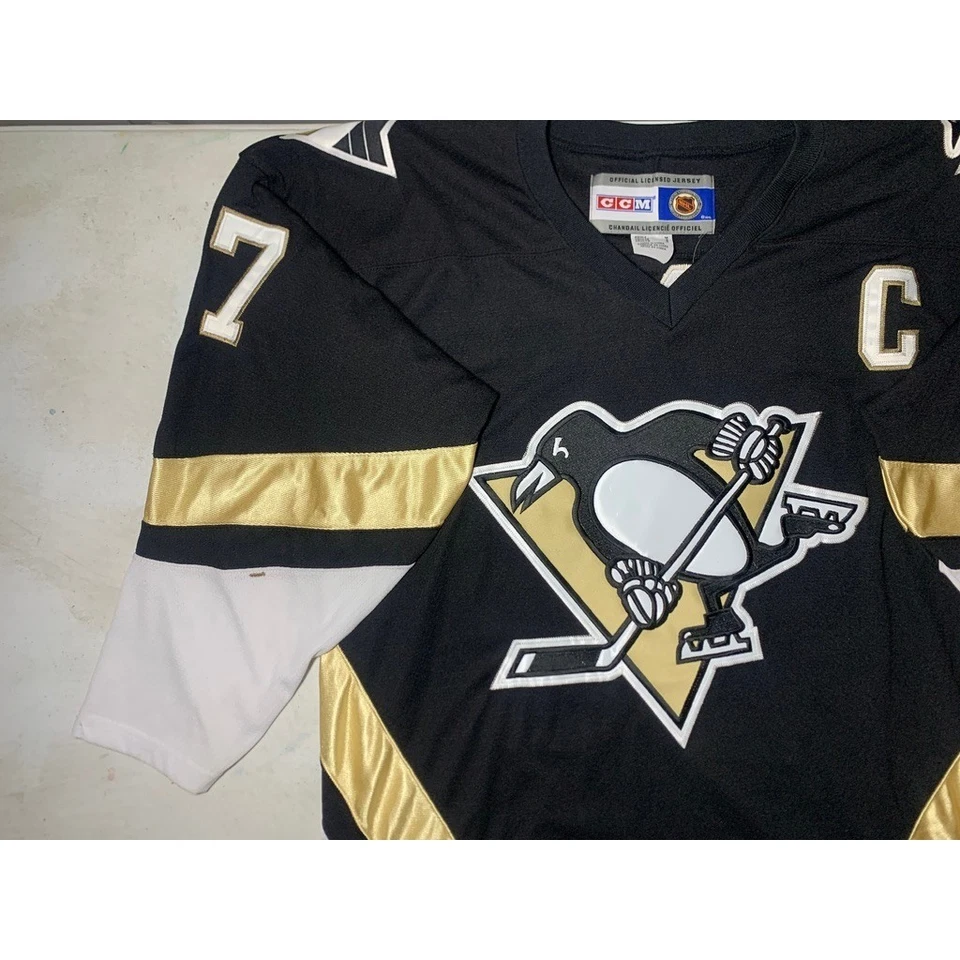 Camiseta deportiva de hockey cosida CCM Sidney Crosby para hombre mediana #87 Pittsburgh Penguins NHL Foto 3 de 4