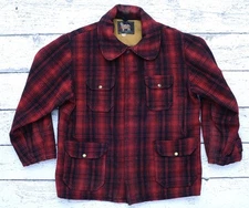 Vintage Woolrich Plaid Mackinaw Wool Hunting Cruiser Jacket Style 505 Sz 46