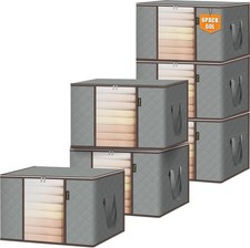 6 Pack), Bedding (Grey, Pillow, Comforter, Closet Organizer for Blanket, St