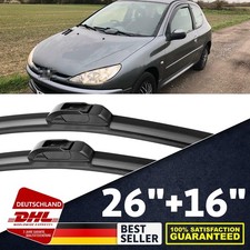2x SCHEIBENWISCHER FÜR PEUGEOT 206 CC BJ 00-07 206 BJ 98-09 206+ BJ 09- DHL