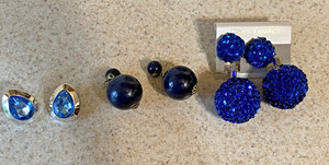 LOT OF 3 PAIRS OF VINTAGE FUN EARRINGS(2 PIERCED PAIR & 1 CLIP ON)