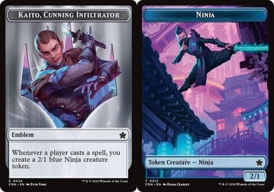 Emblem - Kaito, Cunning Infiltrator // Ninja Doubled-Sided Token Light Play, Eng
