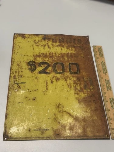 California Cattlemen's Association Old Vintage Metal Tin Tacker Sign $200 Reward