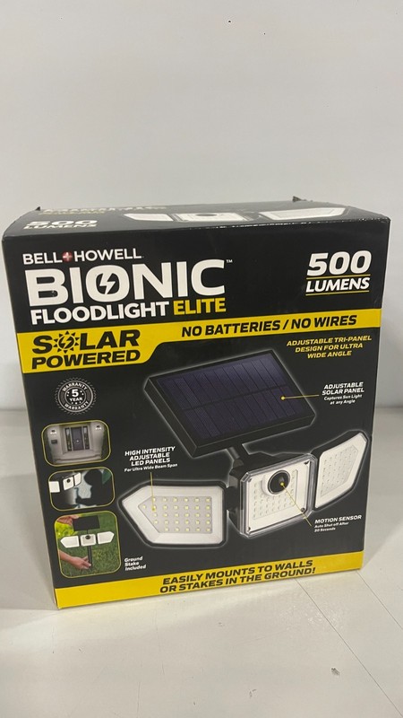  Bell Howell Bionic Floodlight Elite Solar powered, 500 Lumens