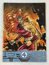 2026 Topps Finest Fantastic Four Thundra 1/1 Artist Sketch by Ernest Romero
