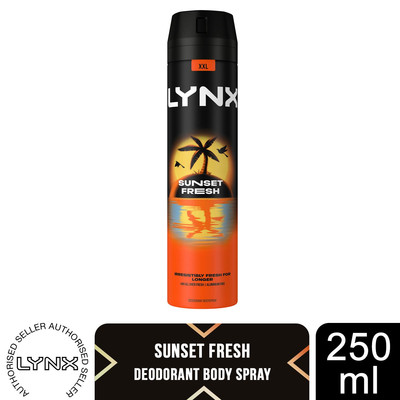 Lynx Sunset Fresh Deodorant Body Spray 48H Fresh, 250ml UK