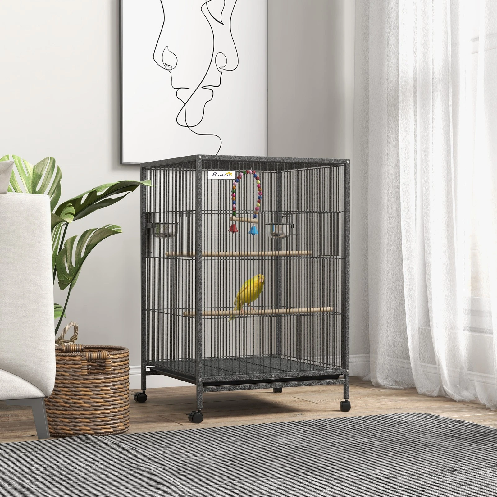 Budgie Cage Parrot Cage for Small Parrot, Budgie, Lovebird with Rolling Stand
Opens in a new window
